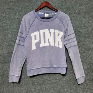 PINK by Victoria's Secret Sweatshirt Womens Medium Preppy Sporty Cute Big Logo